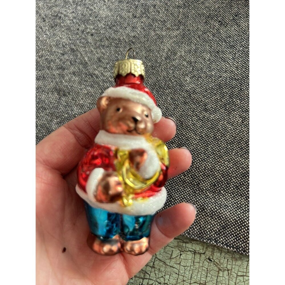 Vintage Thomas Pacconi Santa Teddy Bear With Horn